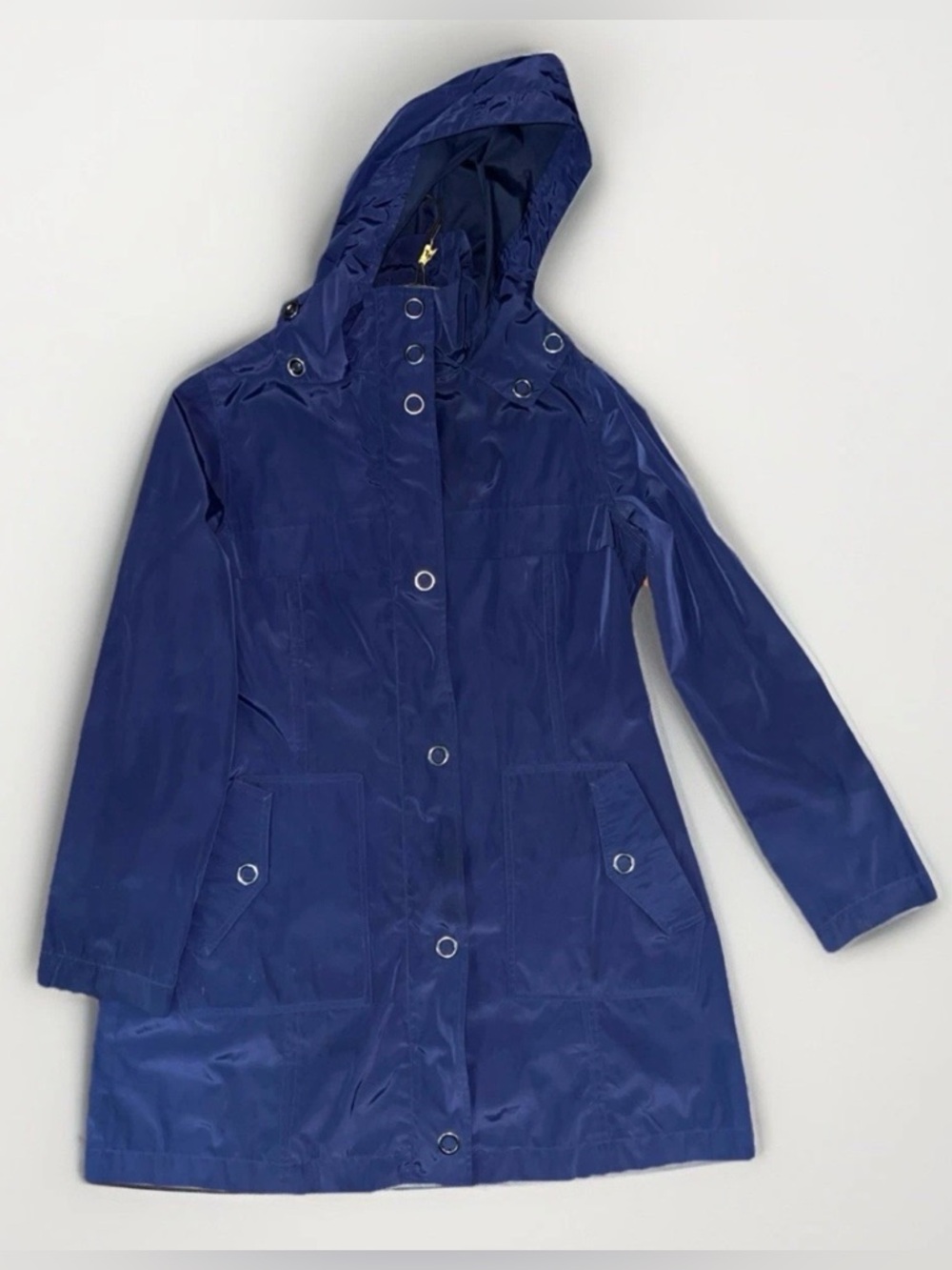 Kristen Blake Navy Hooded Rain Jacket size M